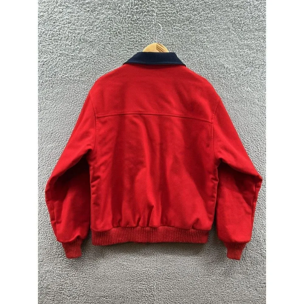 Lobo By Pendleton Wool Red Bomber Field Sport Jacket Men’s Size Small USA Made - Picture 2 of 3